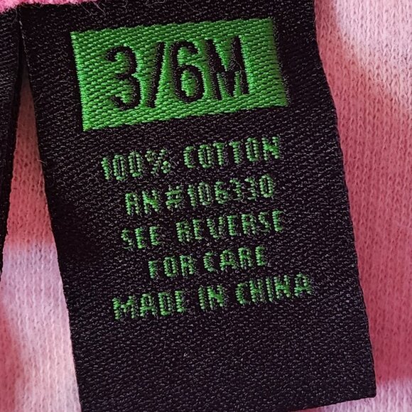 John Deere Baby Girl Pink Green Tractor Long Sleeve Onesie Size 3/6 Months - Picture 6 of 6